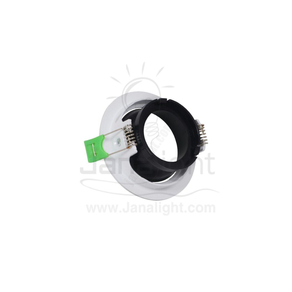 سبوت لايت فارغ متحرك مدور بلاستك ابيض اسود جنى لايت JN402 SpotLight Frame black white round